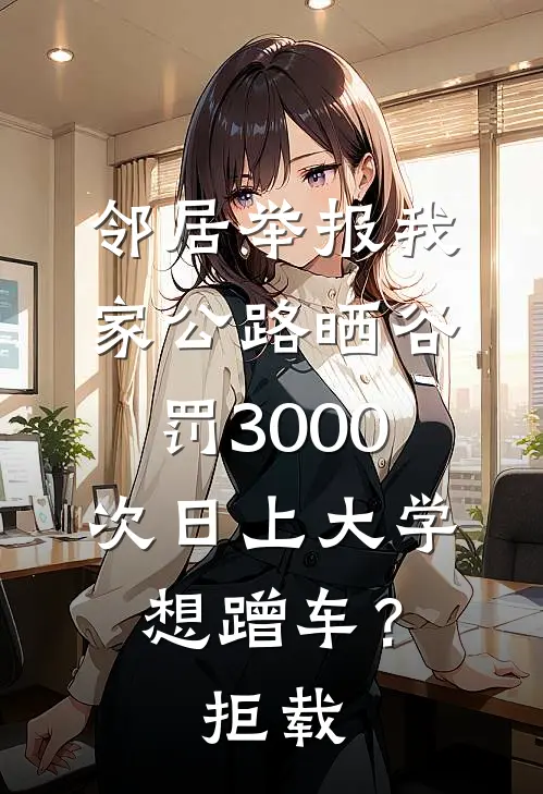 邻居举报我家公路晒谷罚3000，次日上大学想蹭车？拒载