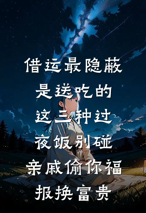 借运最隐蔽是送吃的，这三种过夜饭别碰，亲戚偷你福报换富贵