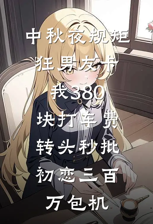 中秋夜规矩狂男友卡我380块打车费，转头秒批初恋三百万包机