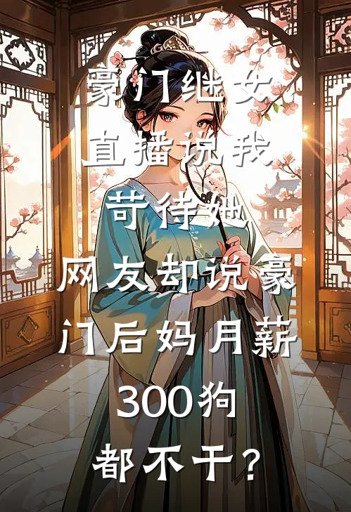 豪门继女直播说我苛待她，网友却说豪门后妈月薪300狗都不干？